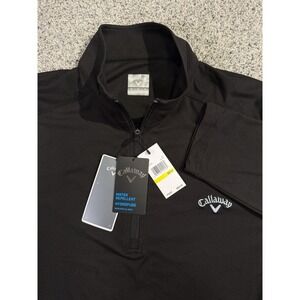 NWT Callaway 1/4 Zip Men's Golf Pullover Hydrofuge Water Repellent Caviar Medium